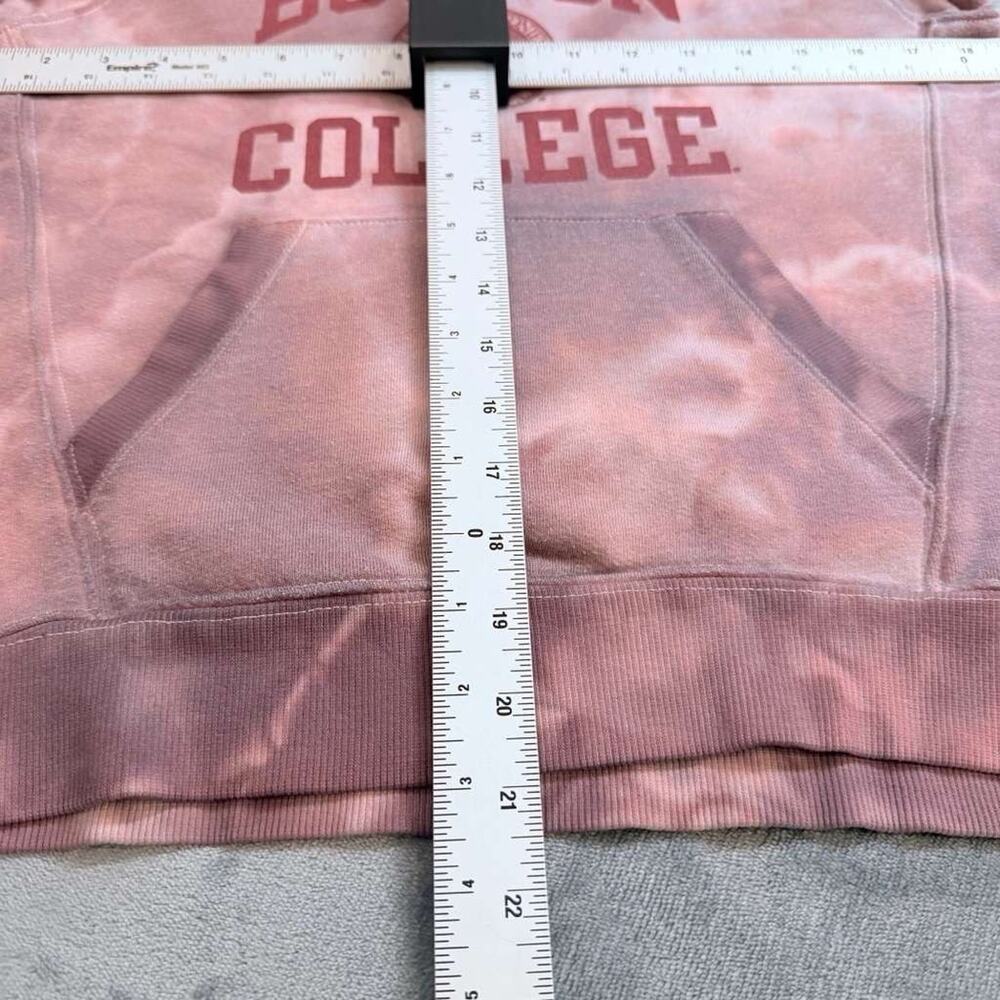 Vtg Women's Boston College Champion Hoodie W/ Logo Pink Tie Dye Eagles Sz S - Picture 9 of 12